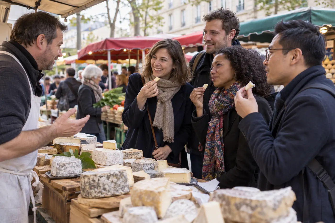 Illustrative Paris food scene